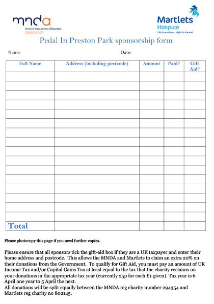 sponsor form
